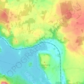 Laven topographic map, elevation, terrain