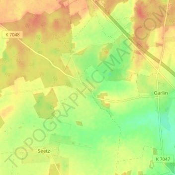 Sargleben topographic map, elevation, terrain