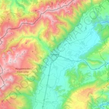 Tetovo topographic map, elevation, terrain