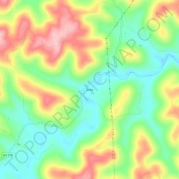 Delta topographic map, elevation, terrain