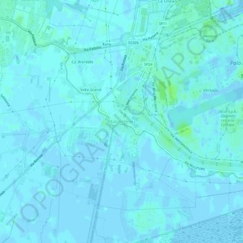Malcontenta topographic map, elevation, terrain