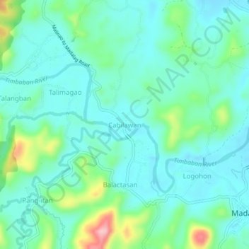 Cabilawan topographic map, elevation, terrain