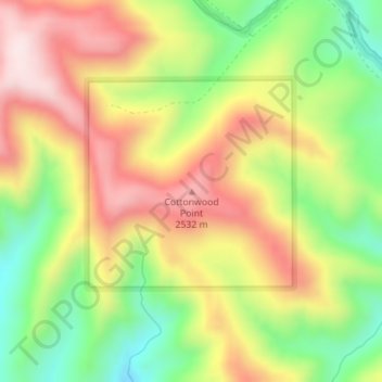 Cottonwood Point topographic map, elevation, terrain