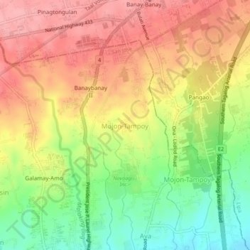 Mojon-Tampoy topographic map, elevation, terrain