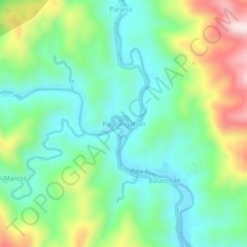 Pagsangahan topographic map, elevation, terrain