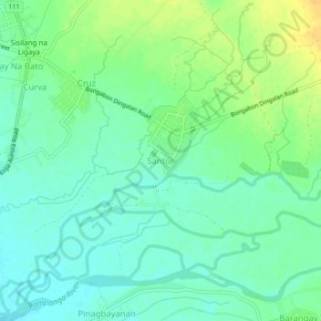 Santor topographic map, elevation, terrain