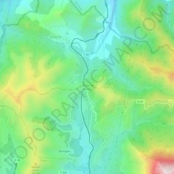 Collo di San Quilico topographic map, elevation, terrain