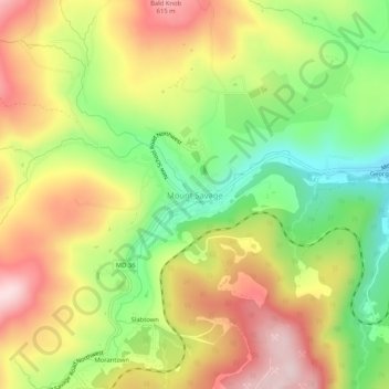 Mount Savage topographic map, elevation, terrain