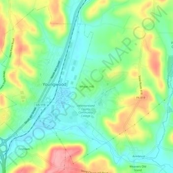 Whites Hill topographic map, elevation, terrain