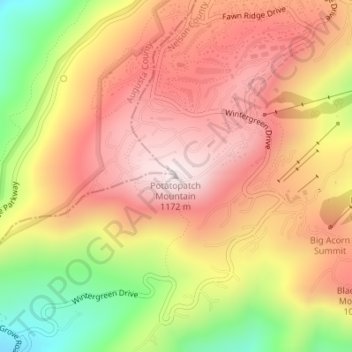 Devils Knob topographic map, elevation, terrain