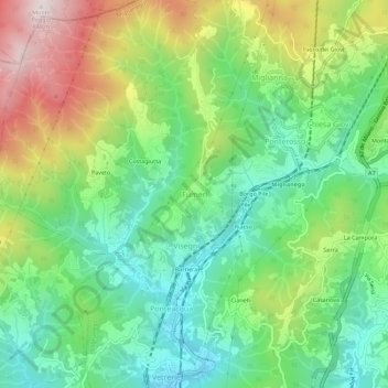 Fumeri topographic map, elevation, terrain