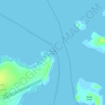 One Arm Point topographic map, elevation, terrain
