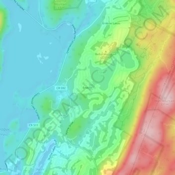 Erskine topographic map, elevation, terrain