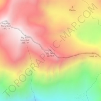 Jay Peak topographic map, elevation, terrain