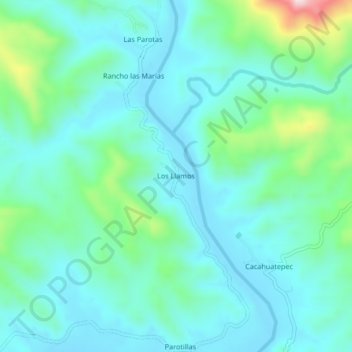 Los Llamos topographic map, elevation, terrain