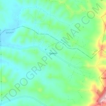 Quimis topographic map, elevation, terrain
