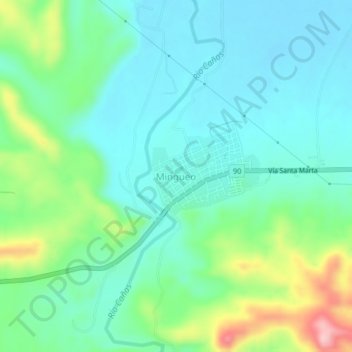 Mingueo topographic map, elevation, terrain