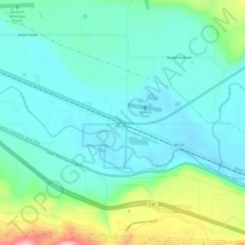 Teanaway topographic map, elevation, terrain