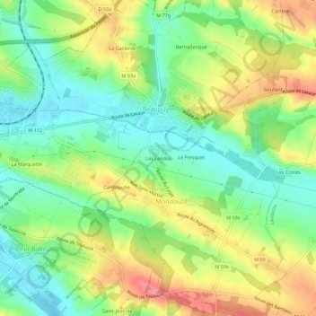 Las Landos topographic map, elevation, terrain