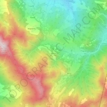 Rifredo topographic map, elevation, terrain