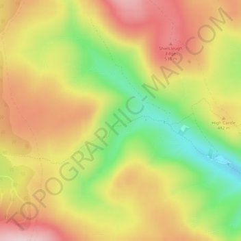 Nagshead Knowe topographic map, elevation, terrain