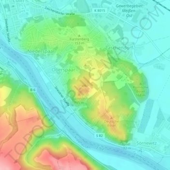 Karlshöhe topographic map, elevation, terrain