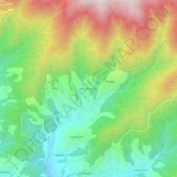 Villa di Baggio topographic map, elevation, terrain