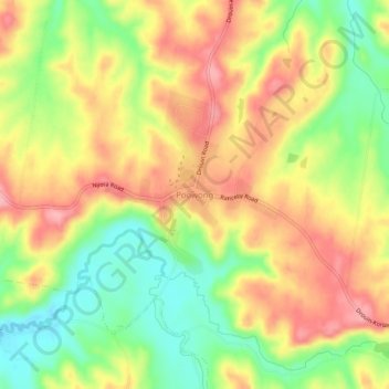 Poowong topographic map, elevation, terrain