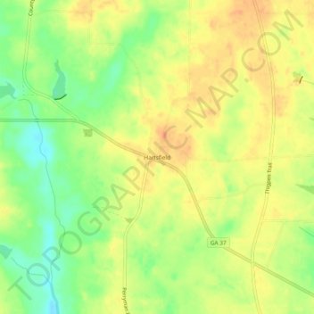 Hartsfield topographic map, elevation, terrain
