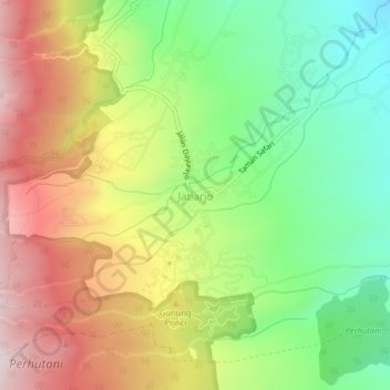 Jatiarjo topographic map, elevation, terrain