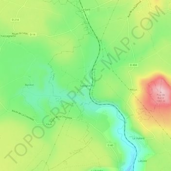Salvignac topographic map, elevation, terrain