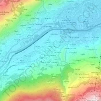 Paquier topographic map, elevation, terrain