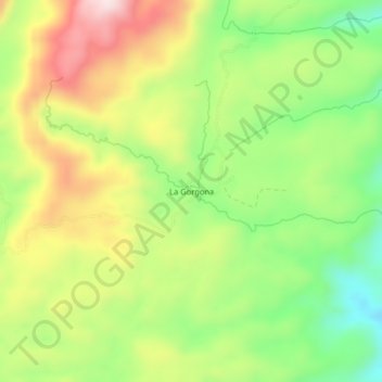 La Gorgona topographic map, elevation, terrain