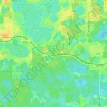 Crossley topographic map, elevation, terrain
