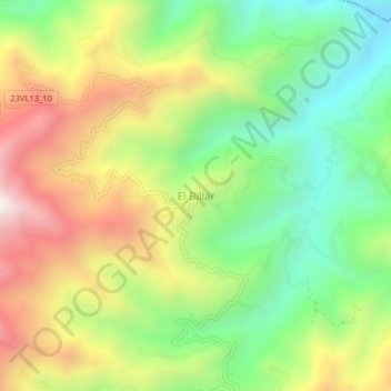 El Billar topographic map, elevation, terrain
