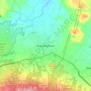 Quezaltepeque topographic map, elevation, terrain