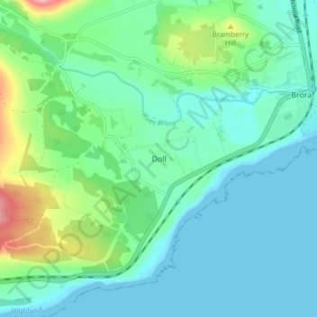 Doll topographic map, elevation, terrain