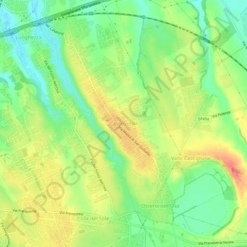 Castelverde topographic map, elevation, terrain
