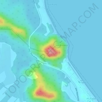 Bukit Orang Baru topographic map, elevation, terrain