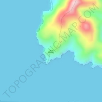 Punta Mariato topographic map, elevation, terrain