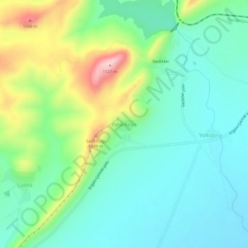 Pınarkaya topographic map, elevation, terrain