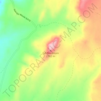 Tall Mountain topographic map, elevation, terrain