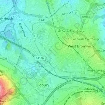 Ireland Green topographic map, elevation, terrain