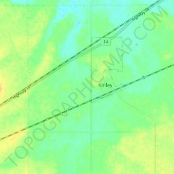 Kinley topographic map, elevation, terrain