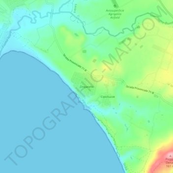 Zingarello topographic map, elevation, terrain