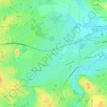 La Siauve topographic map, elevation, terrain