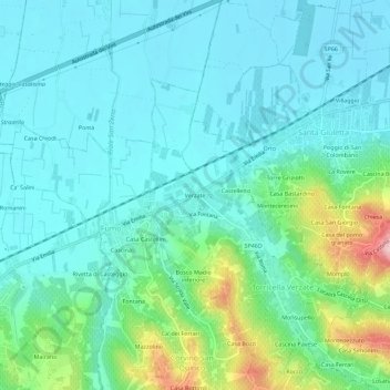 Verzate topographic map, elevation, terrain