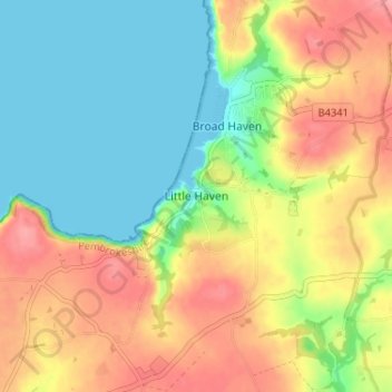 Little Haven topographic map, elevation, terrain