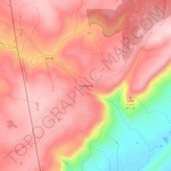 Cloudland topographic map, elevation, terrain