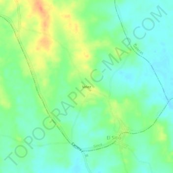Velez topographic map, elevation, terrain